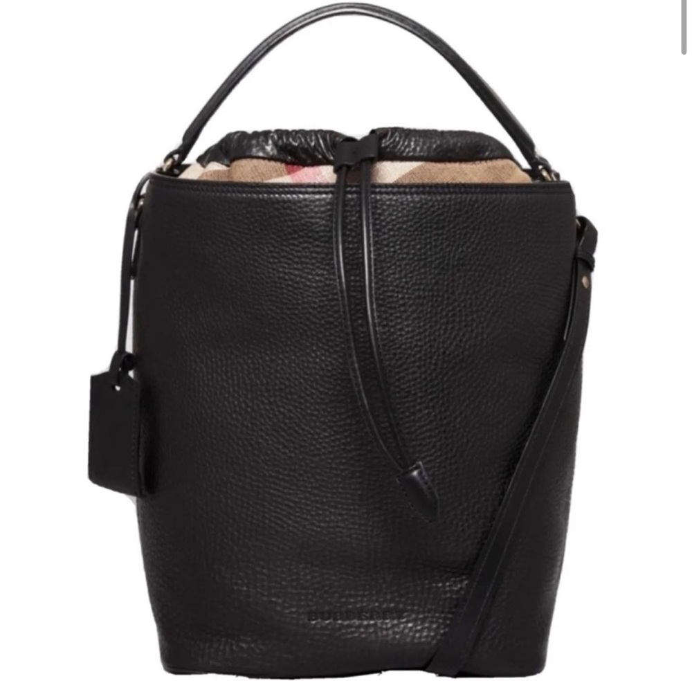 Burberry Black Leather Susanna Bucket Bag